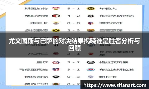 尤文图斯与巴萨的对决结果揭晓谁是胜者分析与回顾